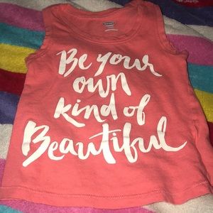 Pink and white graphic tank top size 2T